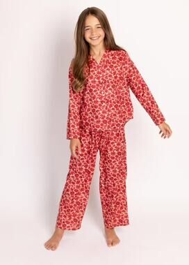 Joyfolie Mia Joy Lyanne PJ Set one Red Floral Girl's Size 7